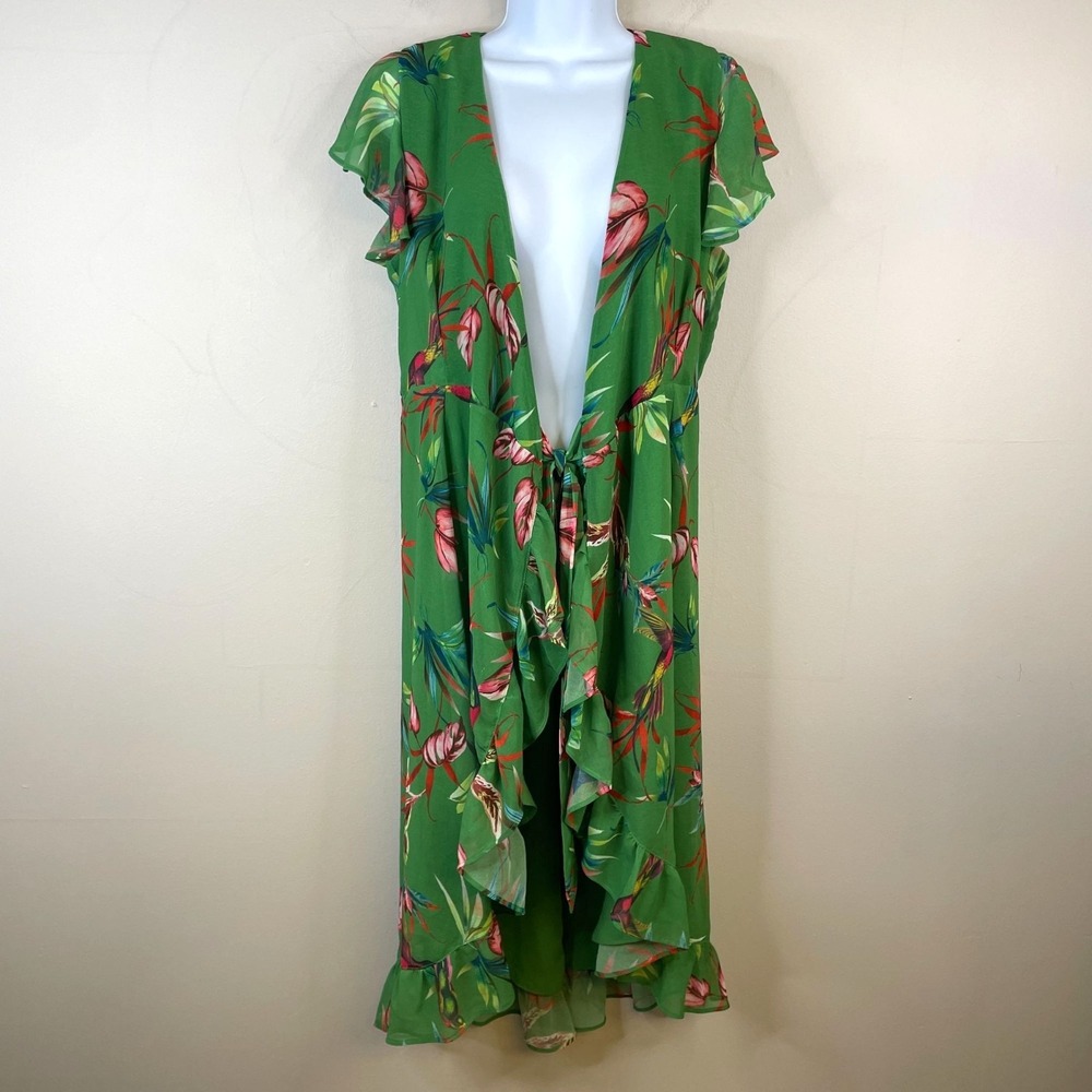 Vintage Y2K Stacy Frati Floral Duster Top NWOT XSmall Ruffle Feminine Flowy